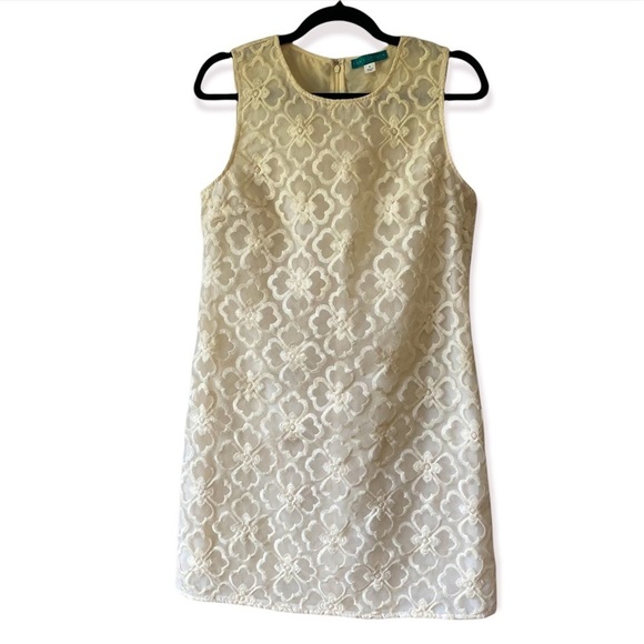 NWOT Anthropologie Pim + Larkin Cream Lace Flower Design Sleeveless Dress - Picture 2 of 12